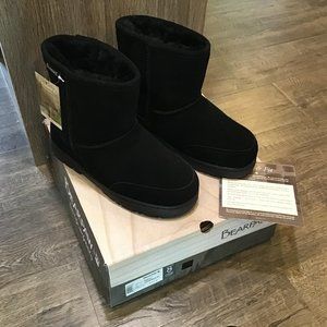 NEW BEARPAW PATRIOT SHEEPSKIN BOOT BLACK MENS 8